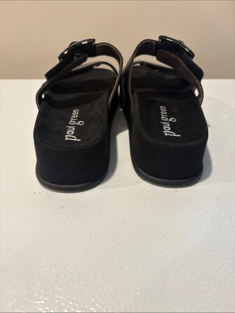 Paul Green Black Double-Strap Buckle Sandals - Picture 4 of 9